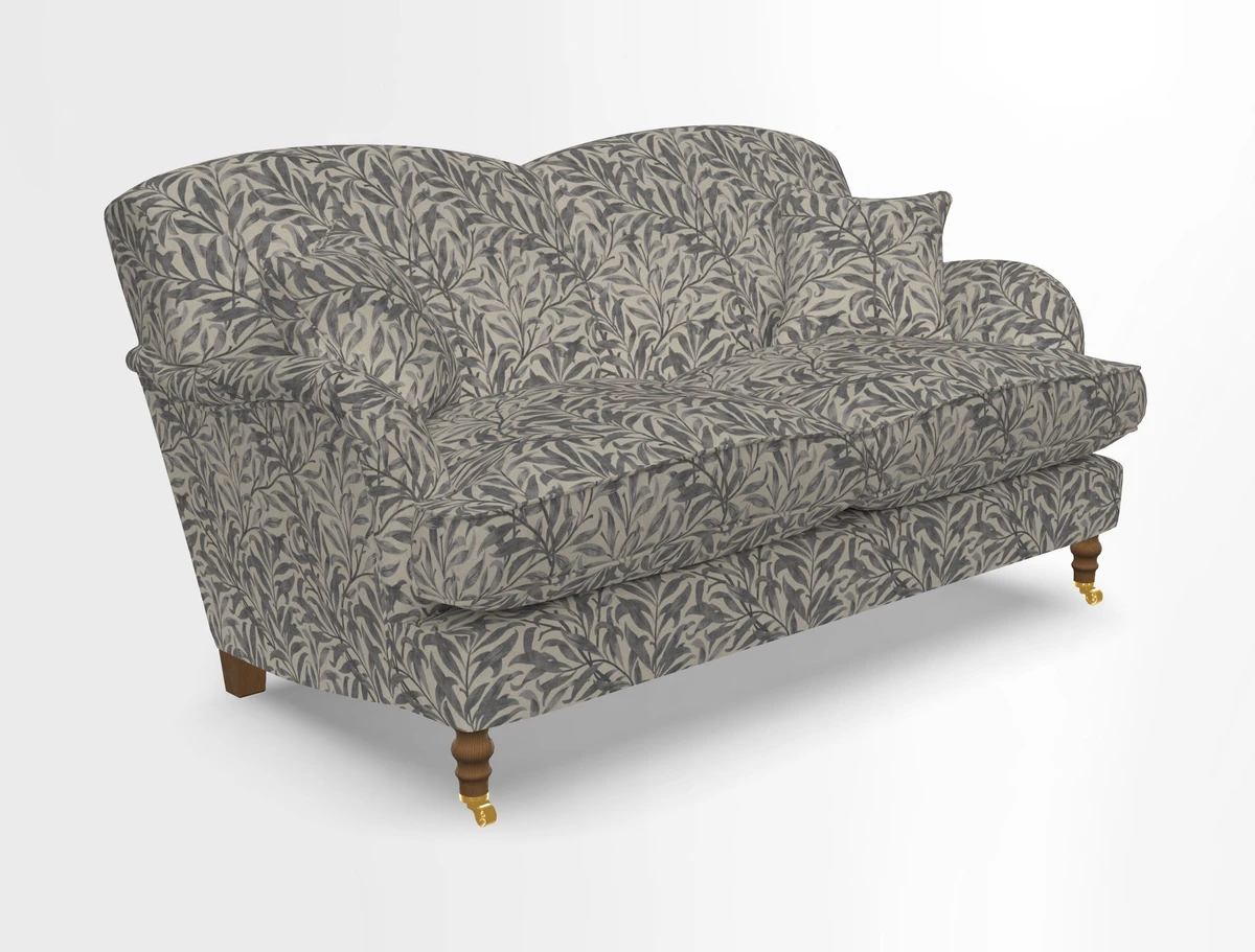Kentwell 3 Seater 2 Hump Sofa in RHS Botanicals Henry Moon Lions Tail Teal