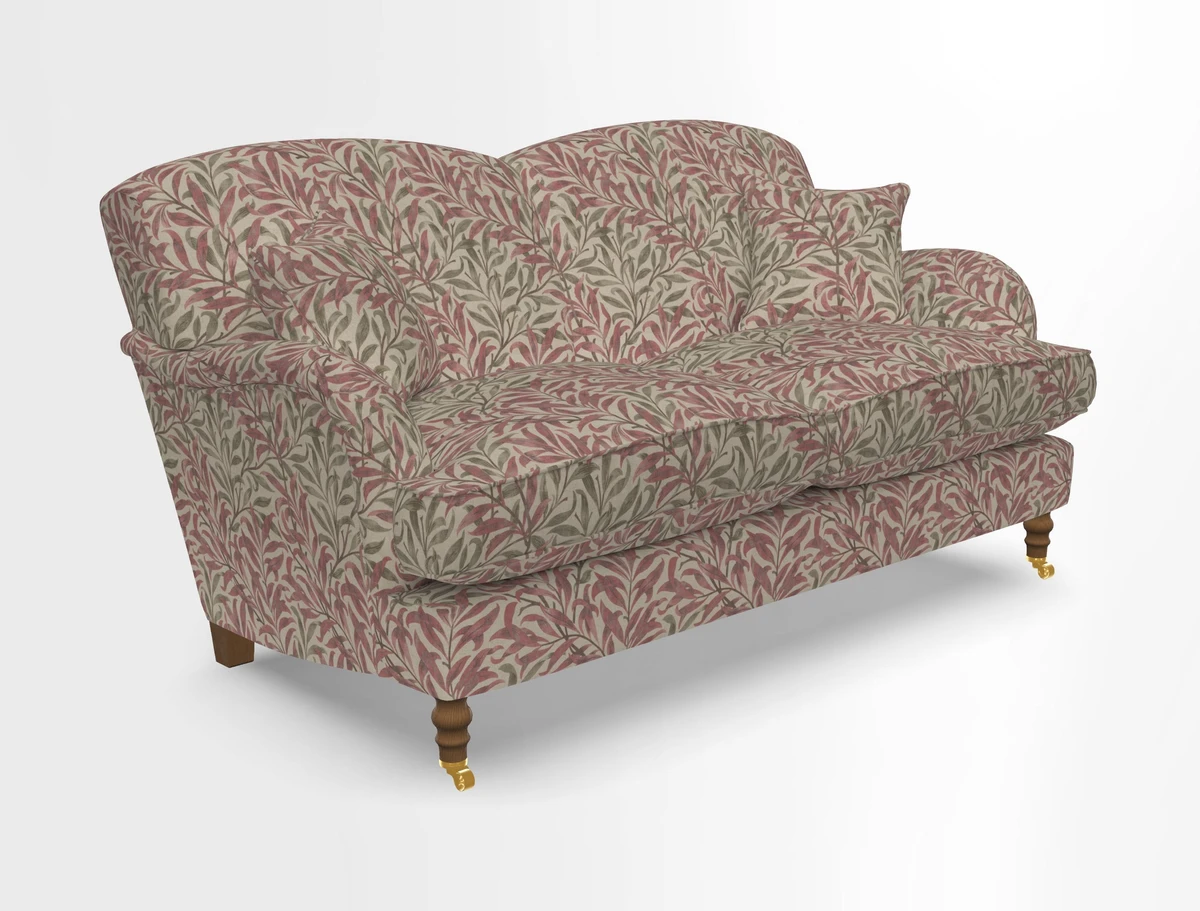 Kentwell 3 Seater 2 Hump Sofa in RHS Botanicals Henry Moon Lions Tail Teal