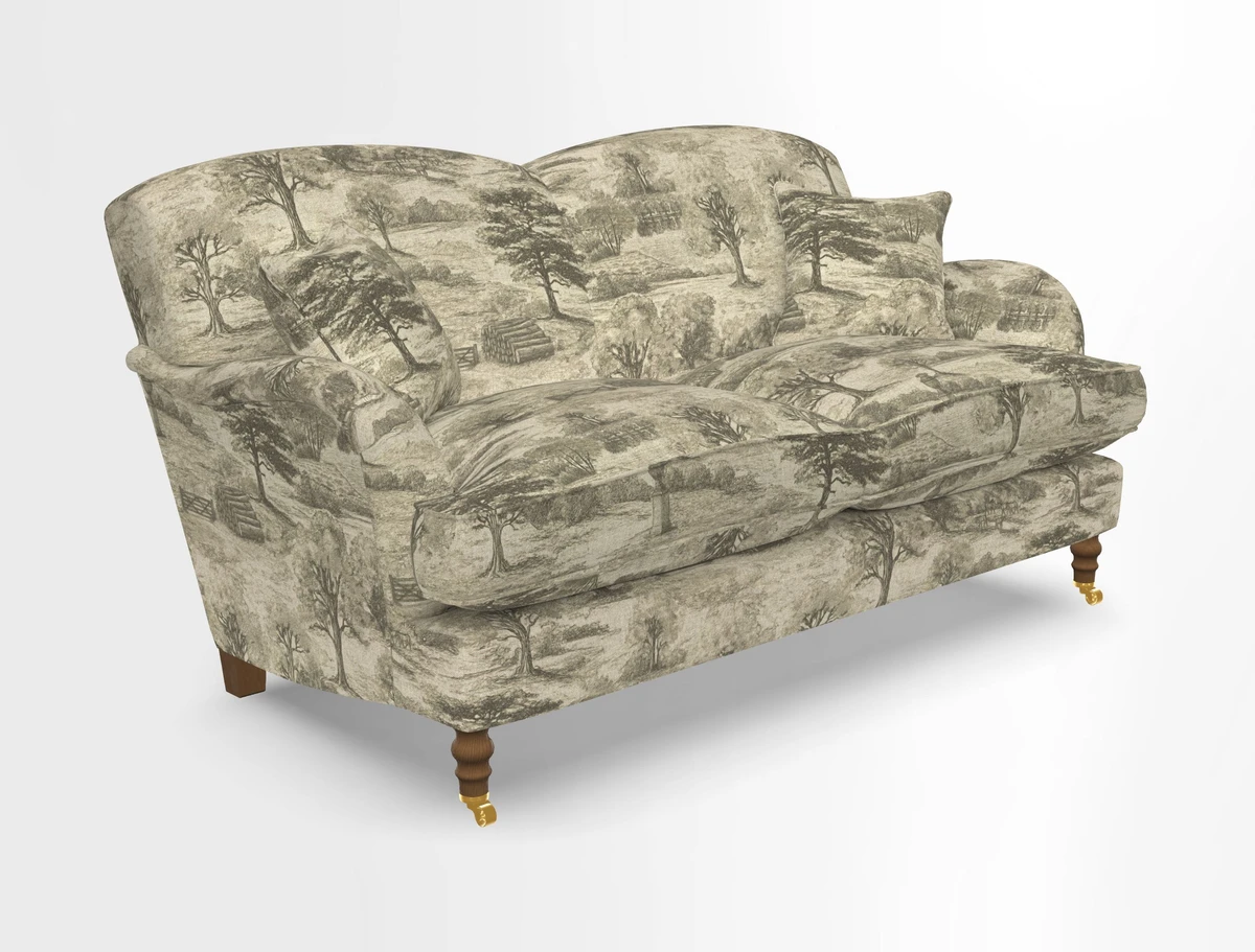 Kentwell 3 Seater 2 Hump Sofa in RHS Botanicals Henry Moon Lions Tail Teal