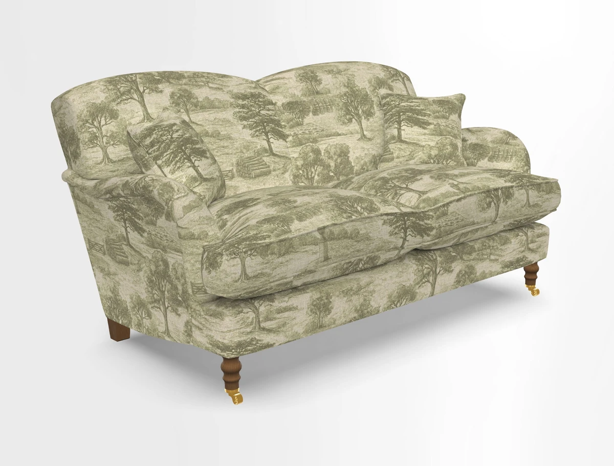 Kentwell 3 Seater 2 Hump Sofa in RHS Botanicals Henry Moon Lions Tail Teal