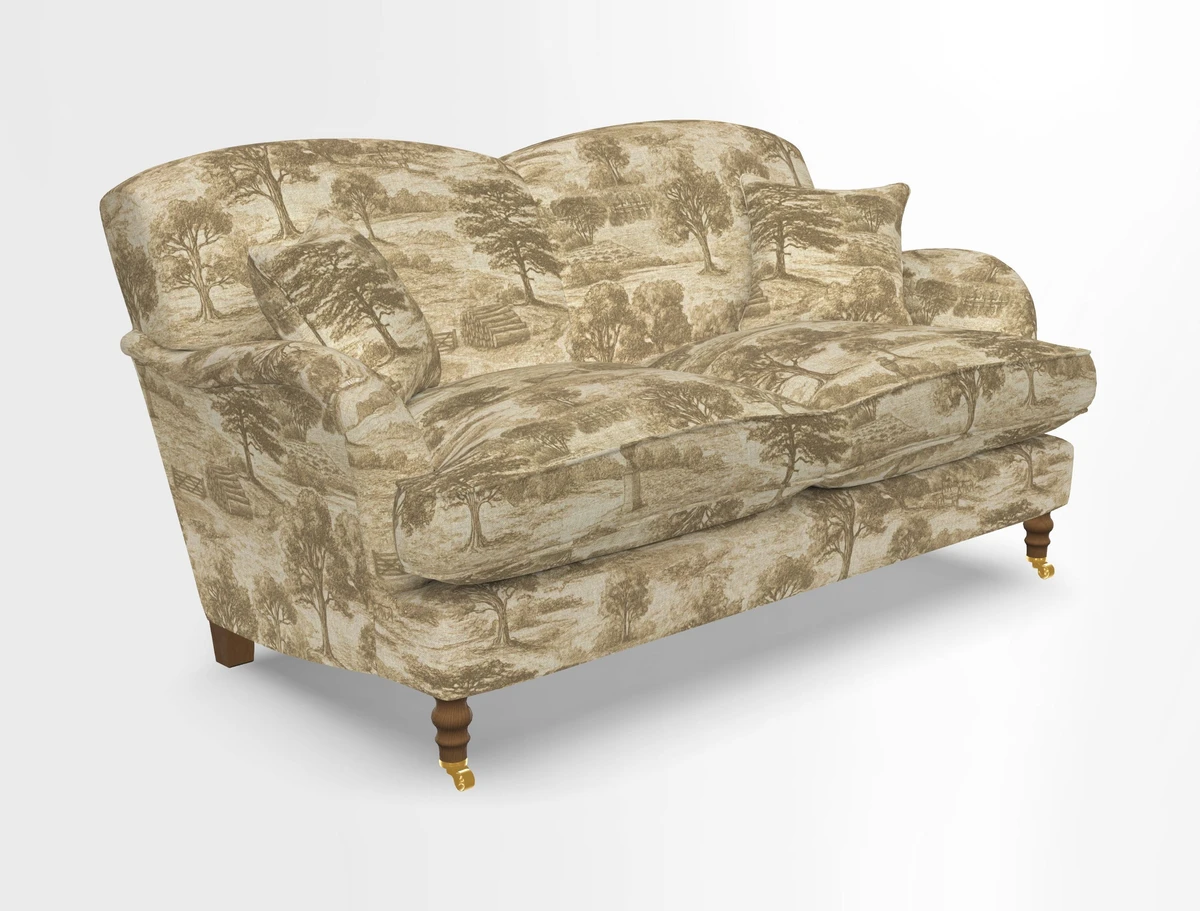 Kentwell 3 Seater 2 Hump Sofa in RHS Botanicals Henry Moon Lions Tail Teal