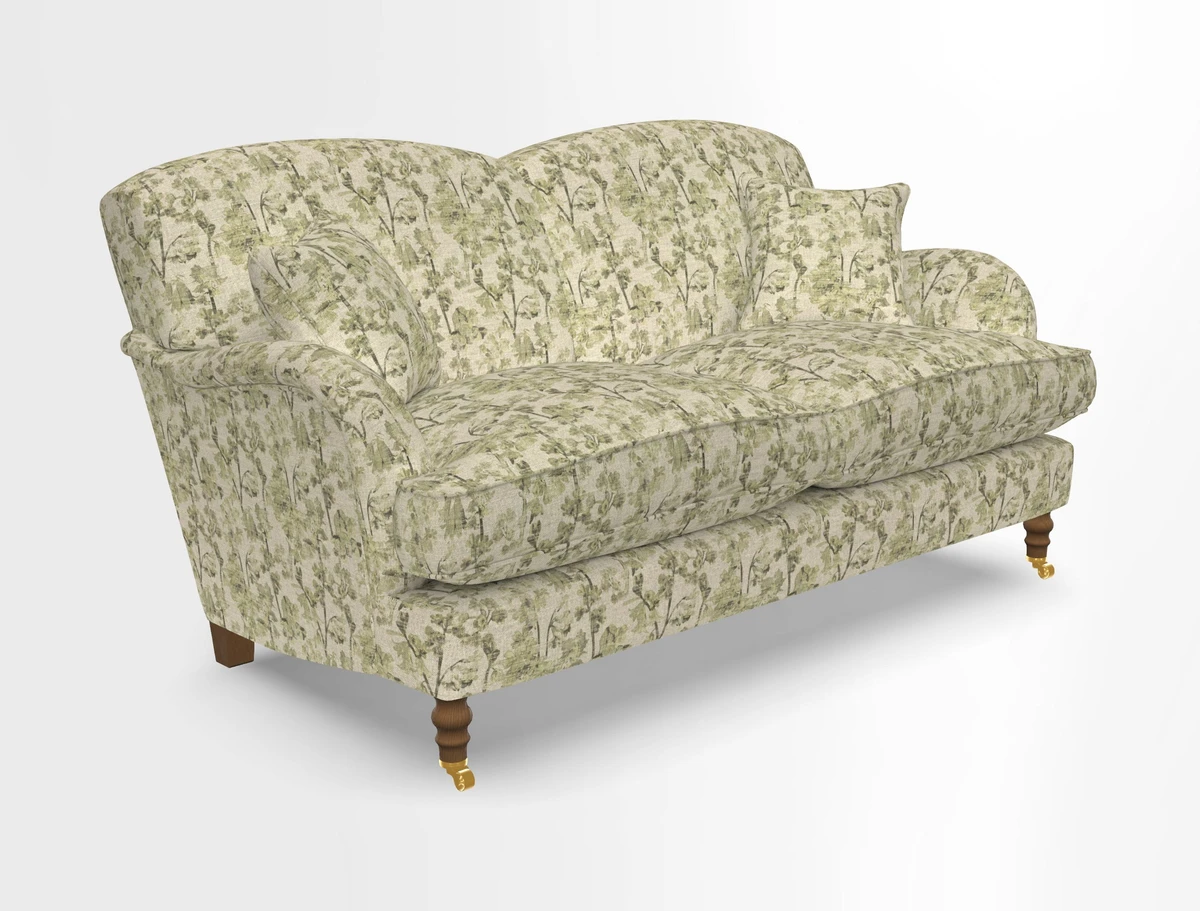 Kentwell 3 Seater 2 Hump Sofa in RHS Botanicals Henry Moon Lions Tail Teal