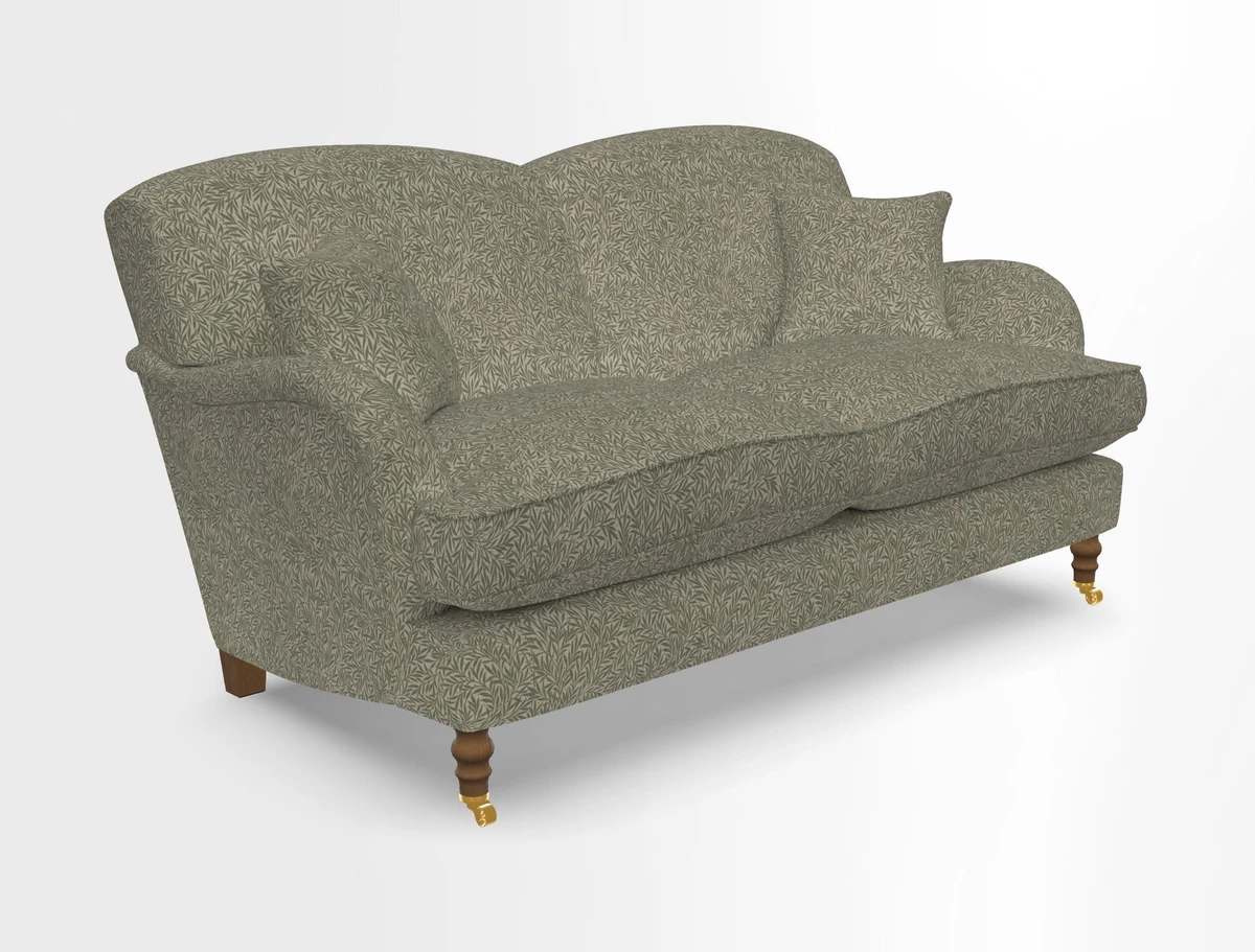 Kentwell 3 Seater 2 Hump Sofa in RHS Botanicals Henry Moon Lions Tail Teal