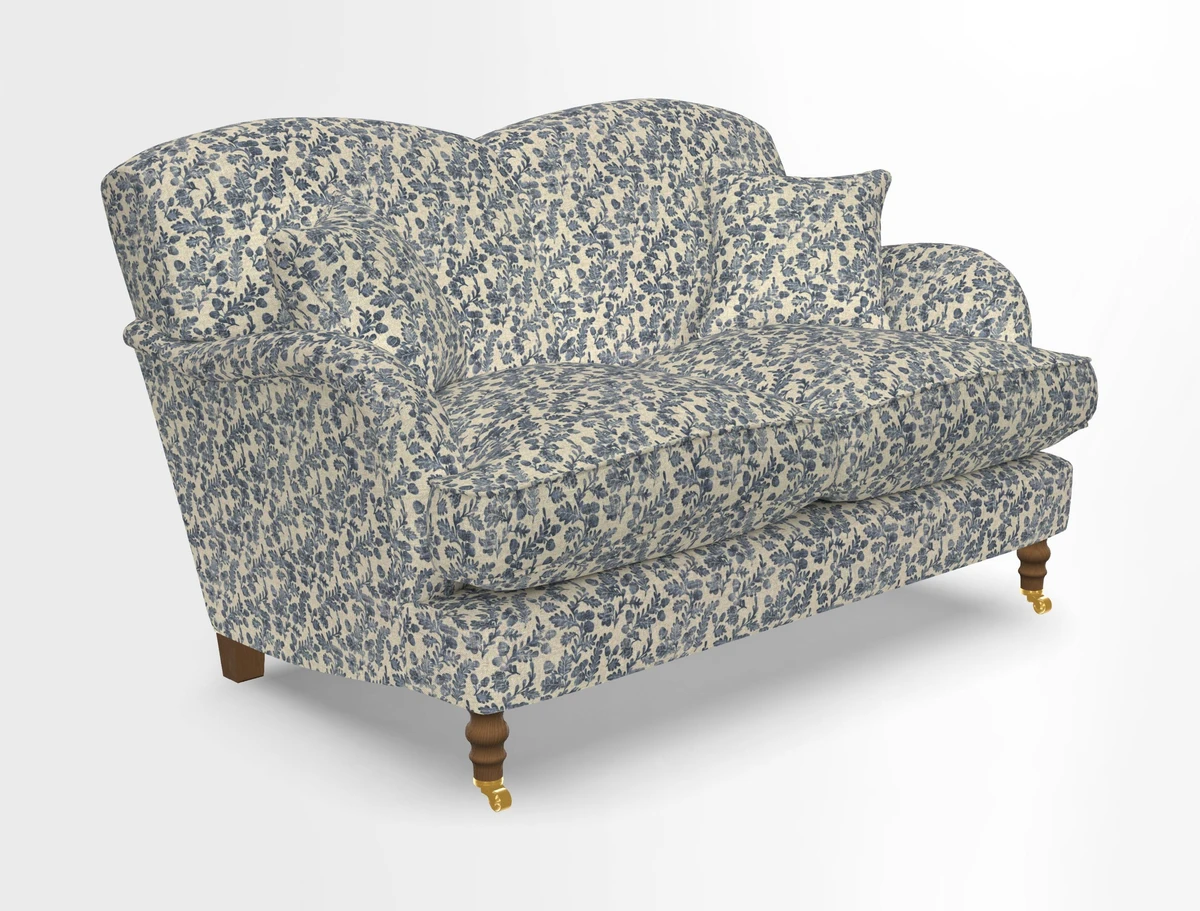 Kentwell 3 Seater 2 Hump Sofa in RHS Botanicals Henry Moon Lions Tail Teal