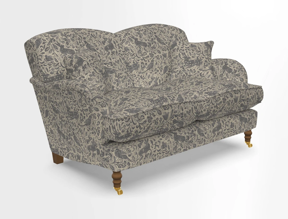 Kentwell 3 Seater 2 Hump Sofa in RHS Botanicals Henry Moon Lions Tail Teal
