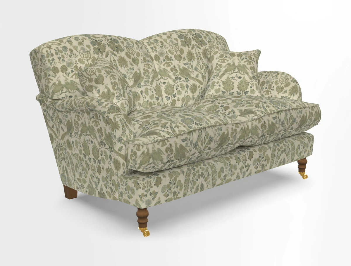 Kentwell 3 Seater 2 Hump Sofa in RHS Botanicals Henry Moon Lions Tail Teal