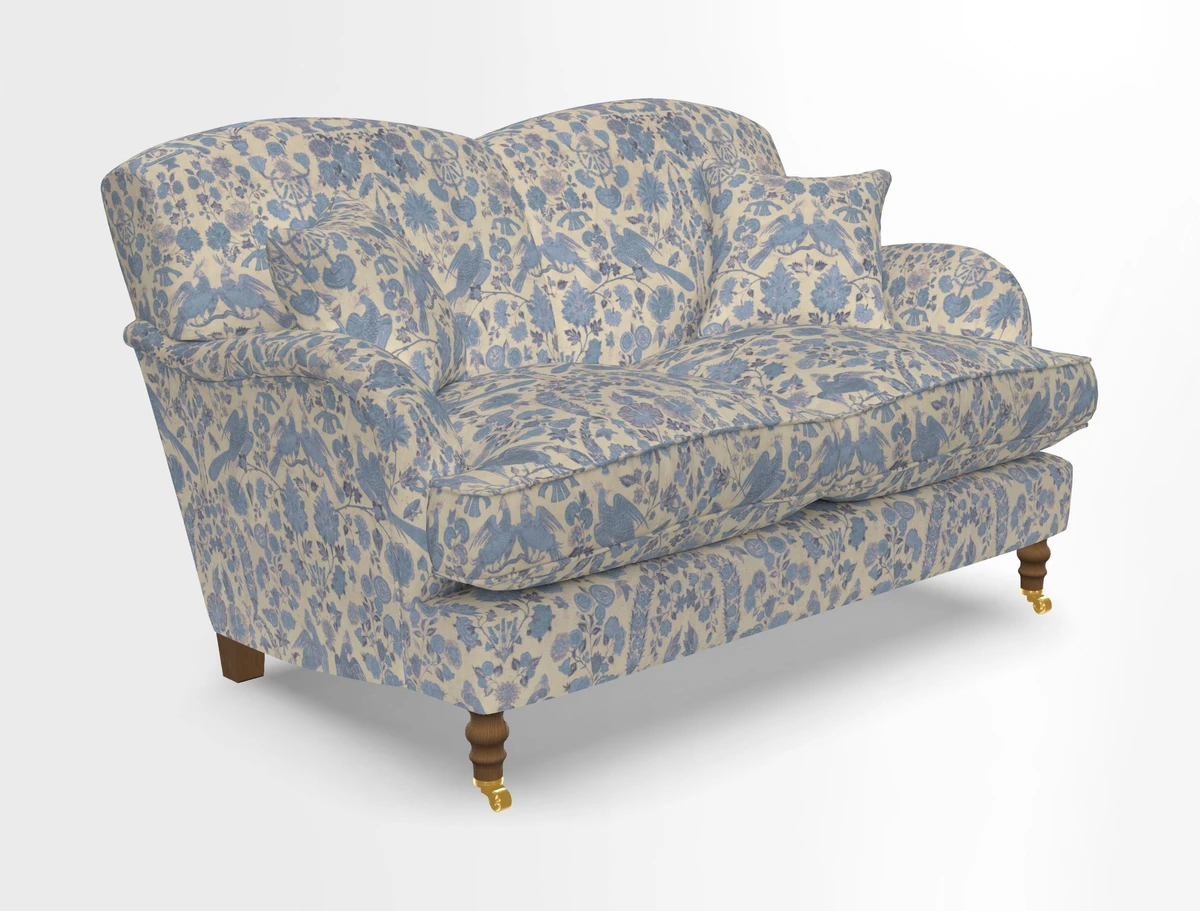 Kentwell 3 Seater 2 Hump Sofa in RHS Botanicals Henry Moon Lions Tail Teal