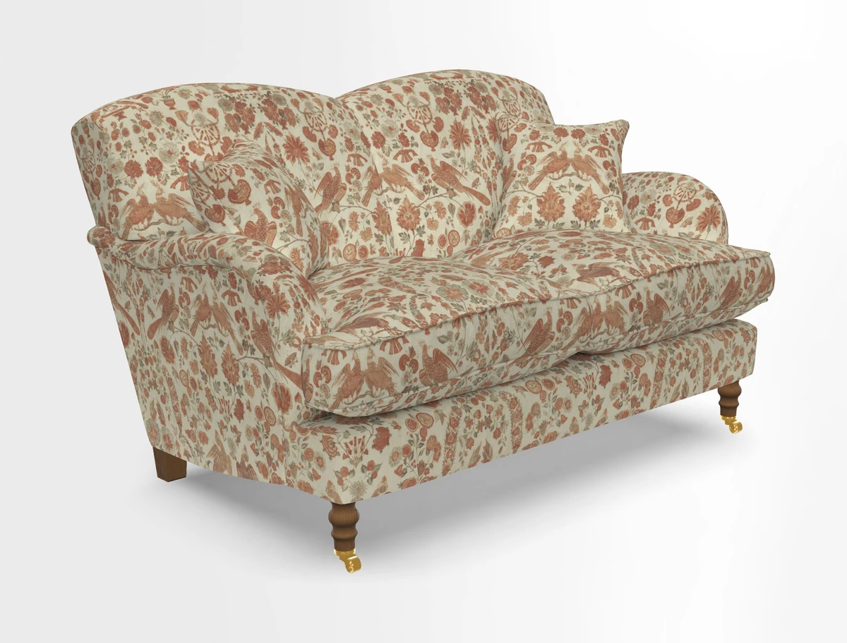 Kentwell 3 Seater 2 Hump Sofa in RHS Botanicals Henry Moon Lions Tail Teal