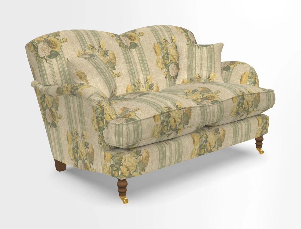 Kentwell 3 Seater 2 Hump Sofa in RHS Botanicals Henry Moon Lions Tail Teal