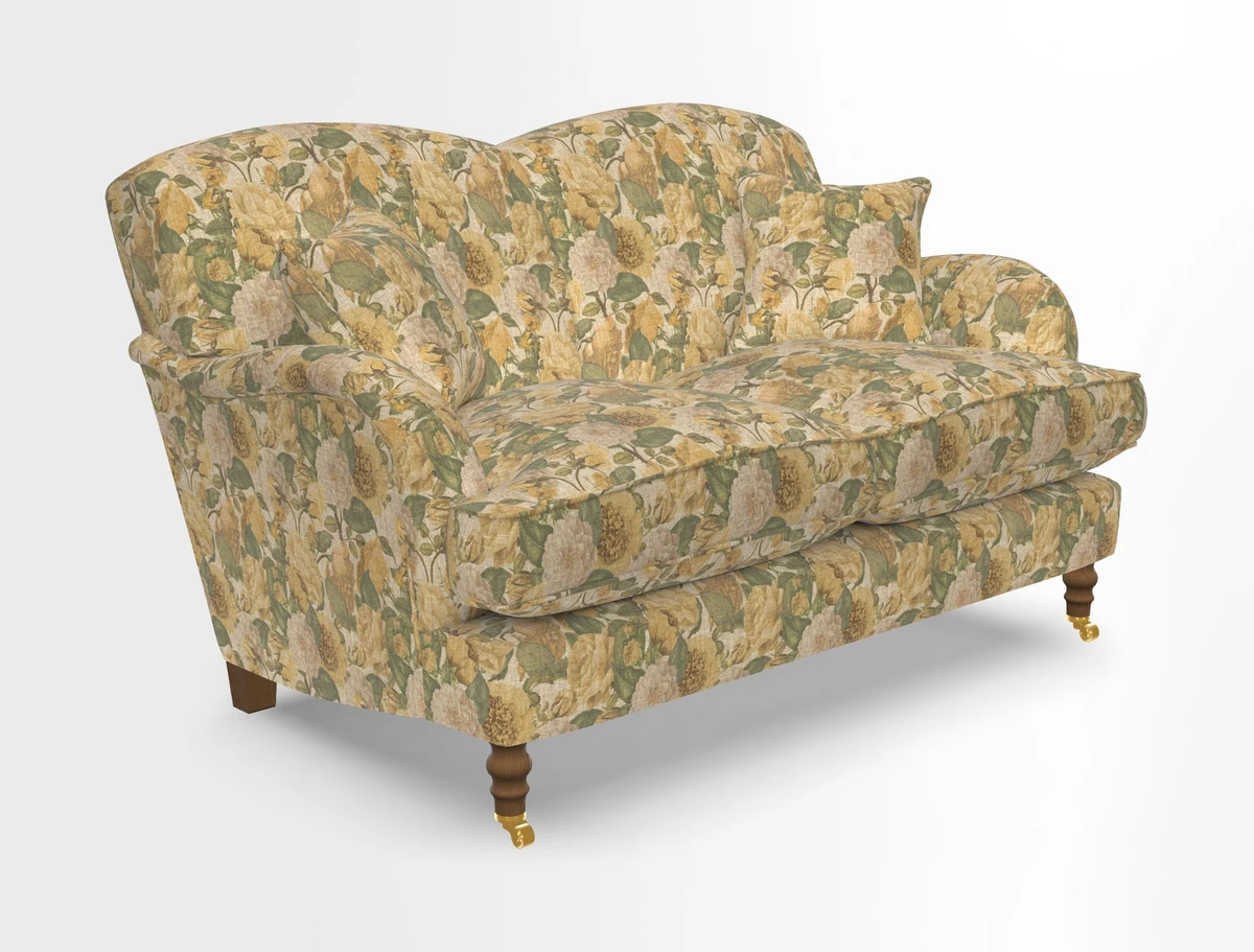 Kentwell 3 Seater 2 Hump Sofa in RHS Botanicals Henry Moon Lions Tail Teal