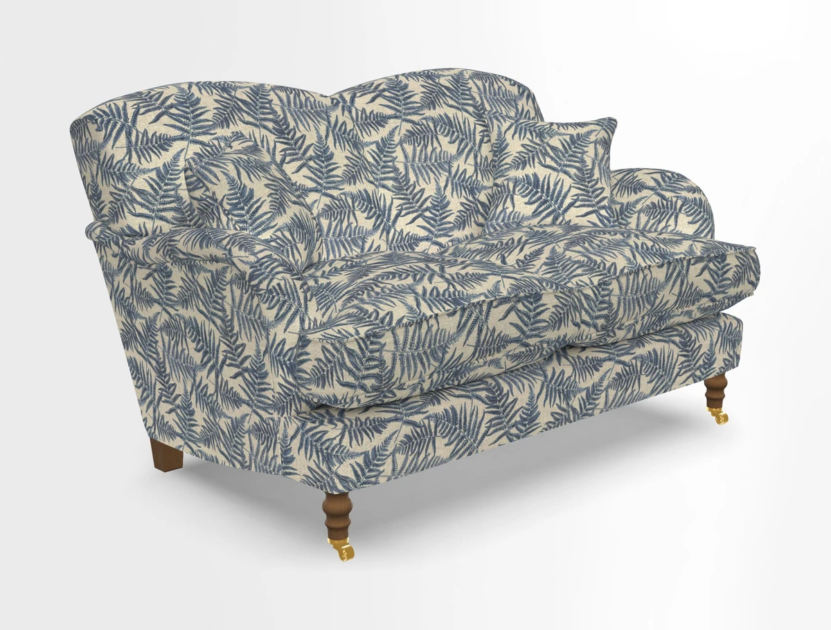 Kentwell 3 Seater 2 Hump Sofa in RHS Botanicals Henry Moon Lions Tail Teal