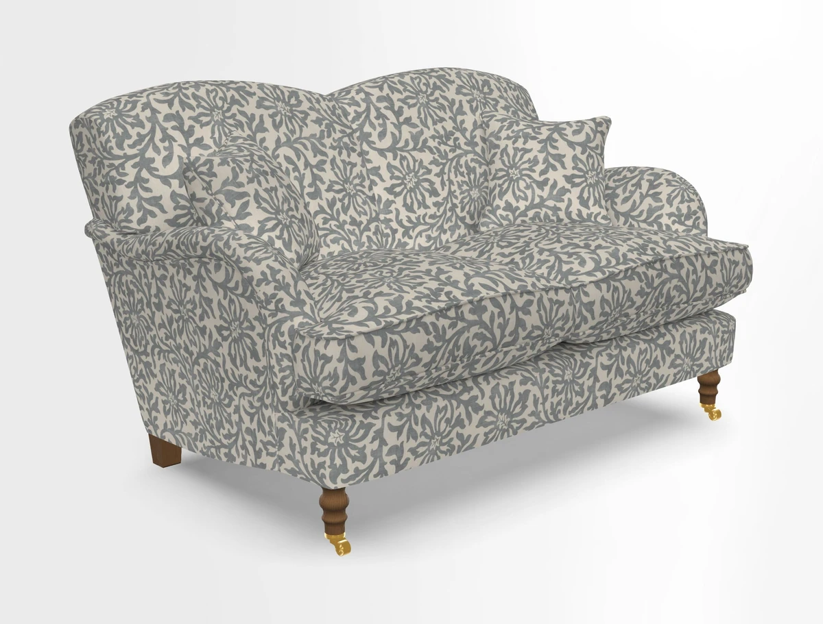 Kentwell 3 Seater 2 Hump Sofa in RHS Botanicals Henry Moon Lions Tail Teal