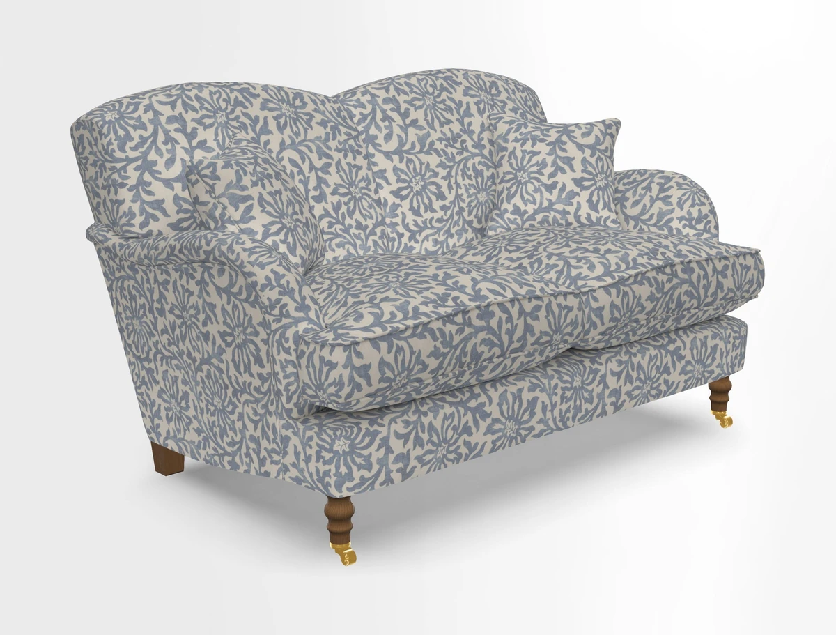 Kentwell 3 Seater 2 Hump Sofa in RHS Botanicals Henry Moon Lions Tail Teal