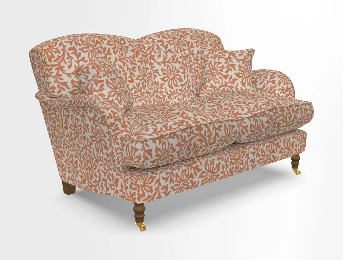 Kentwell 3 Seater 2 Hump Sofa in RHS Botanicals Henry Moon Lions Tail Teal