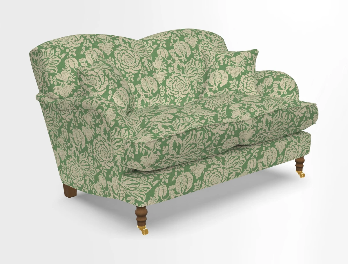 Kentwell 3 Seater 2 Hump Sofa in RHS Botanicals Henry Moon Lions Tail Teal