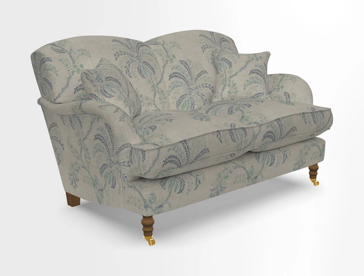 Kentwell 3 Seater 2 Hump Sofa in RHS Botanicals Henry Moon Lions Tail Teal