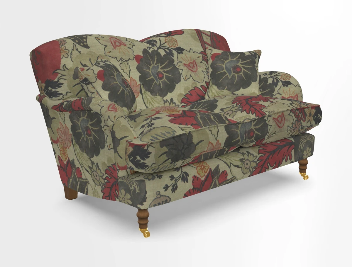 Kentwell 3 Seater 2 Hump Sofa in RHS Botanicals Henry Moon Lions Tail Teal