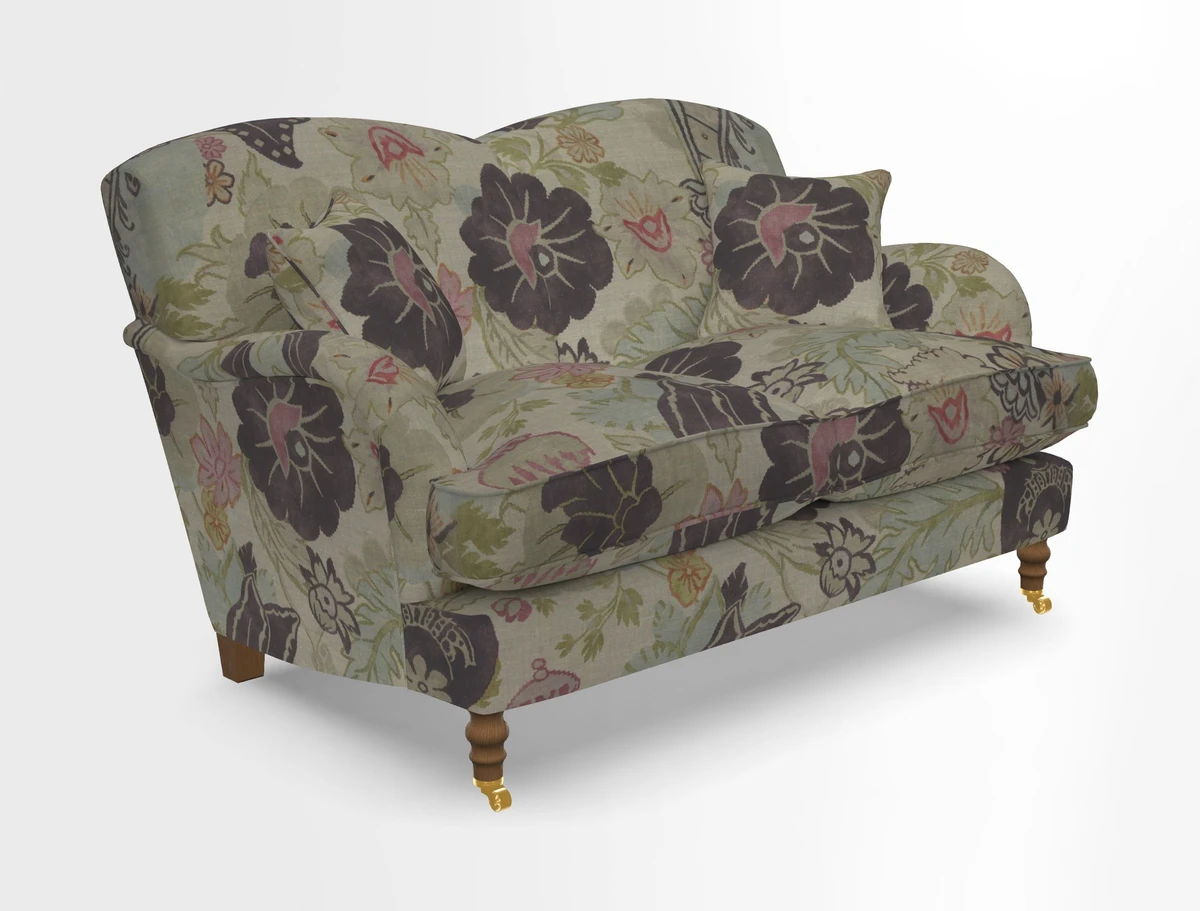 Kentwell 3 Seater 2 Hump Sofa in RHS Botanicals Henry Moon Lions Tail Teal