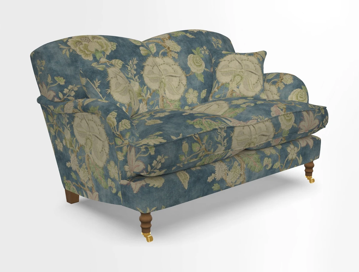 Kentwell 3 Seater 2 Hump Sofa in RHS Botanicals Henry Moon Lions Tail Teal
