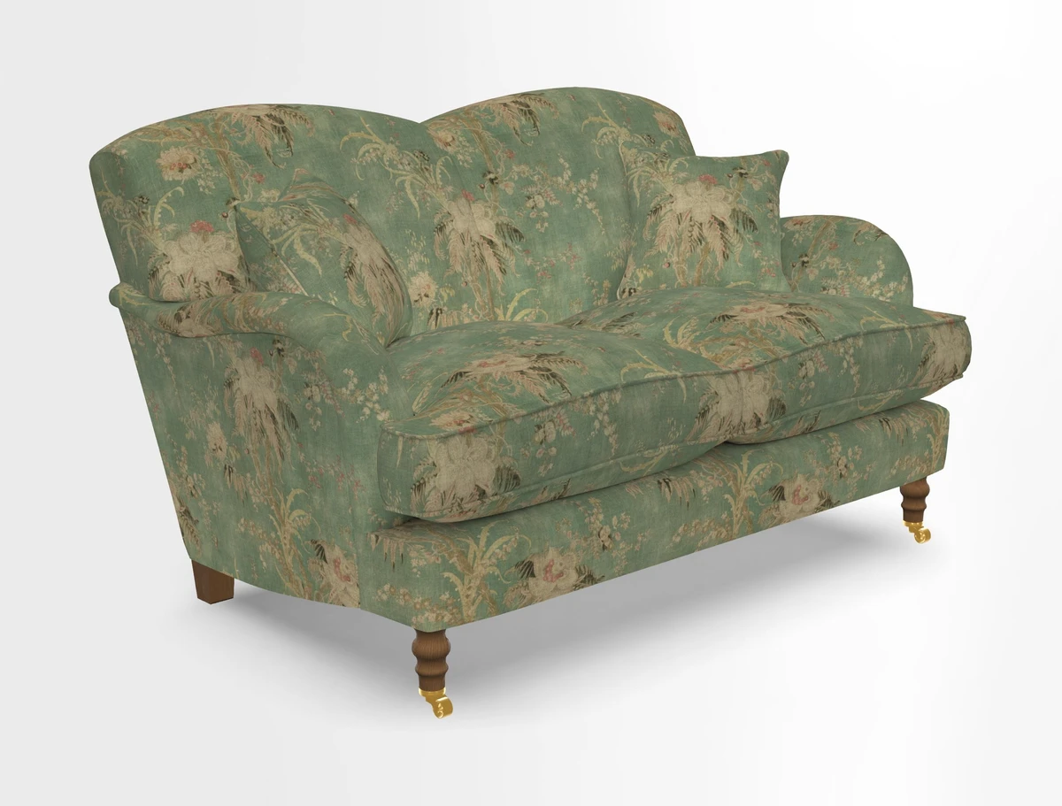 Kentwell 3 Seater 2 Hump Sofa in RHS Botanicals Henry Moon Lions Tail Teal