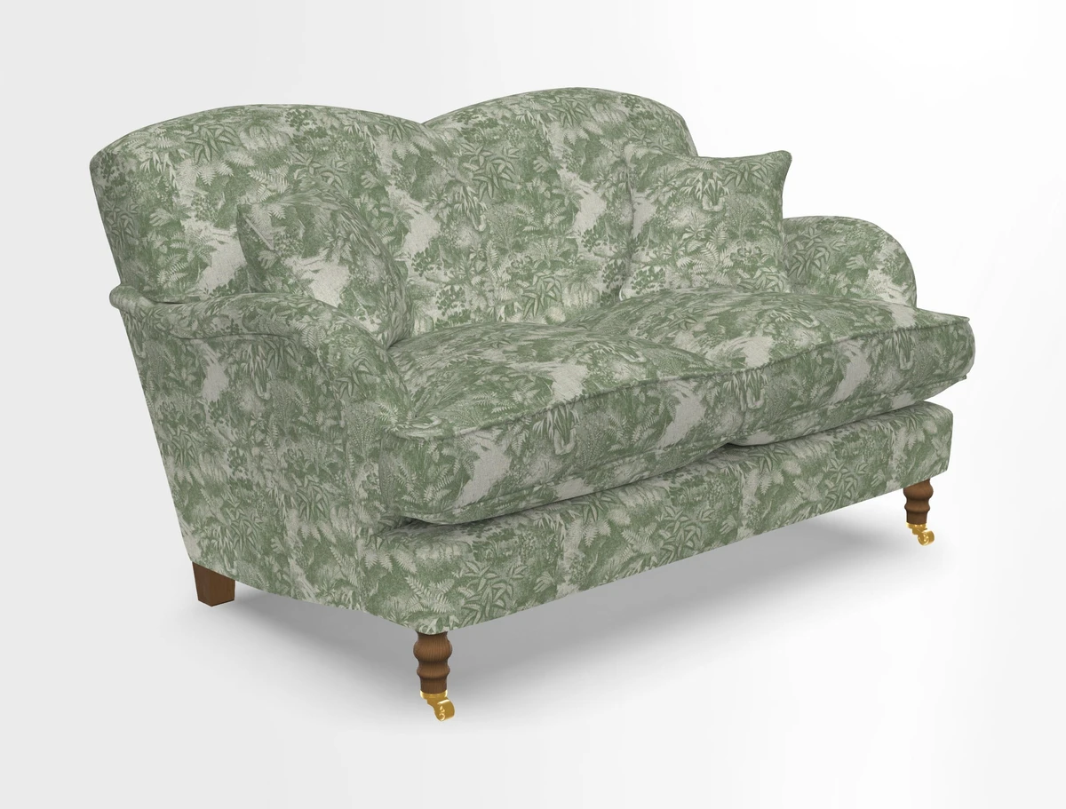 Kentwell 3 Seater 2 Hump Sofa in RHS Botanicals Henry Moon Lions Tail Teal