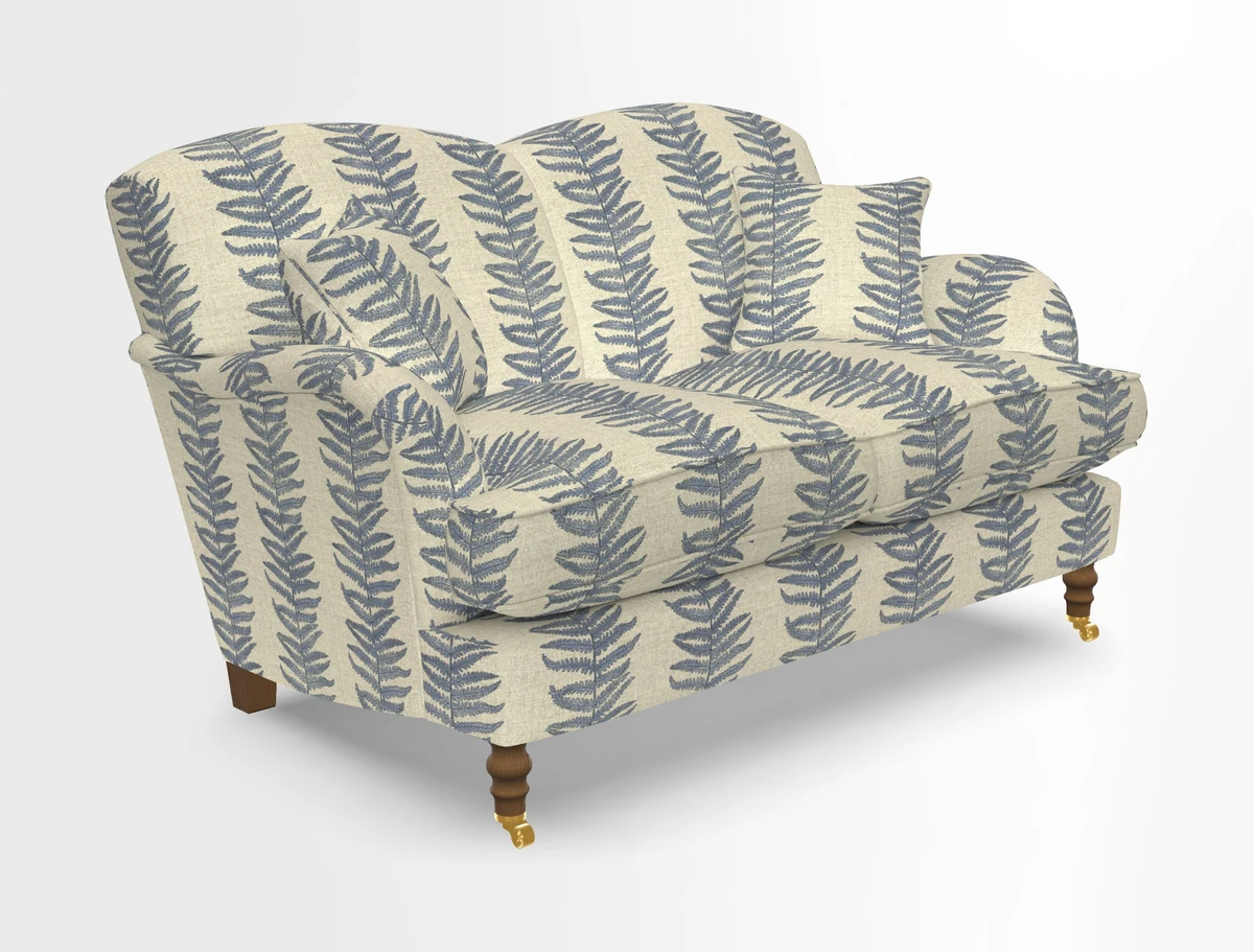 Kentwell 3 Seater 2 Hump Sofa in RHS Botanicals Henry Moon Lions Tail Teal
