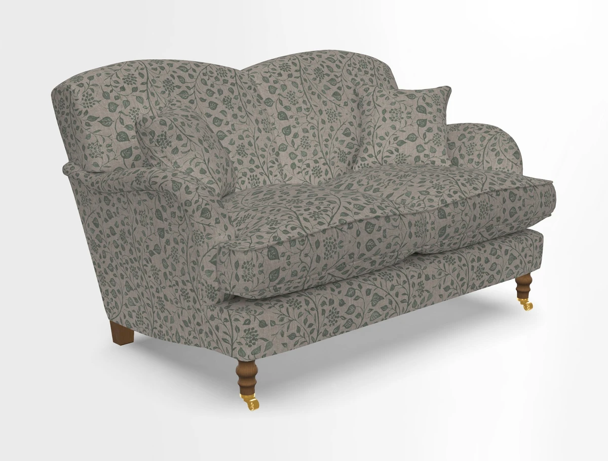 Kentwell 3 Seater 2 Hump Sofa in RHS Botanicals Henry Moon Lions Tail Teal
