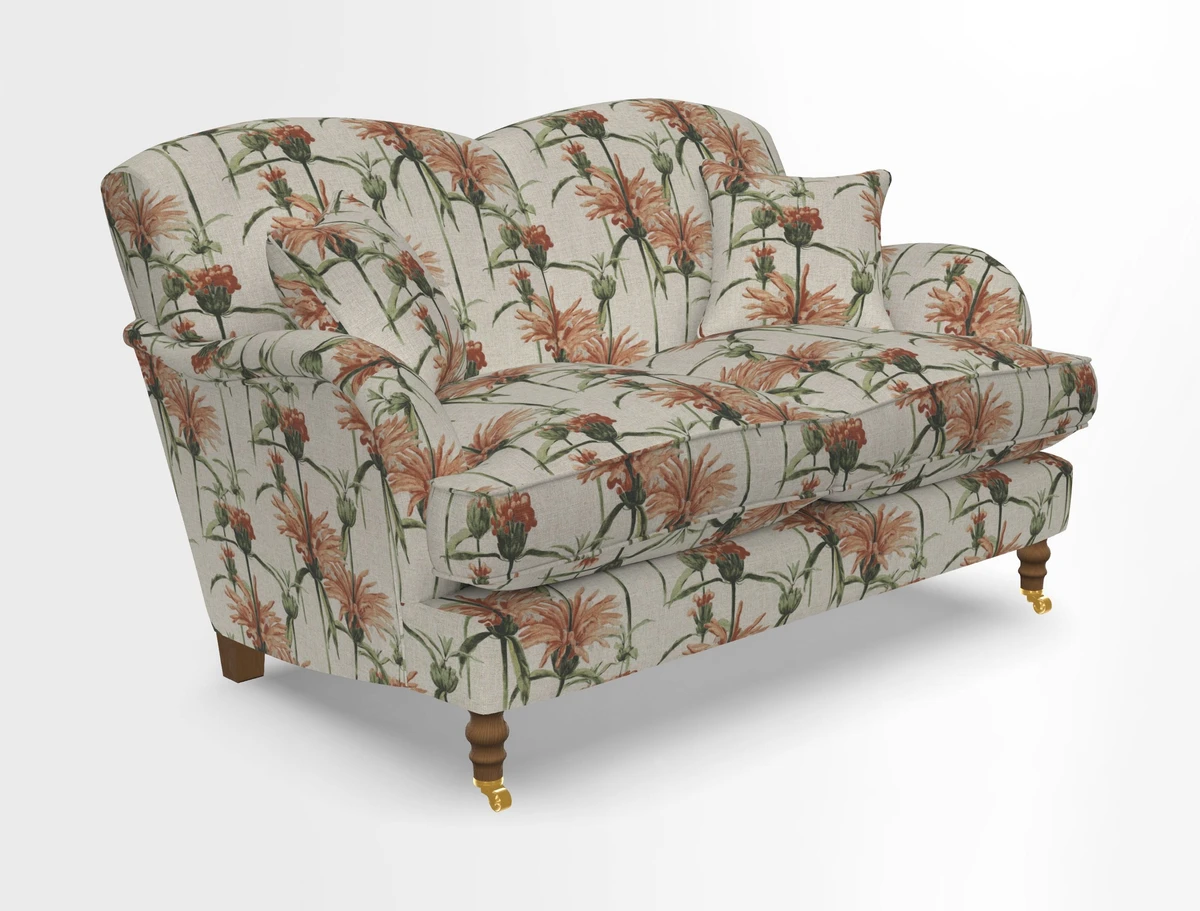 Kentwell 3 Seater 2 Hump Sofa in RHS Botanicals Henry Moon Lions Tail Teal