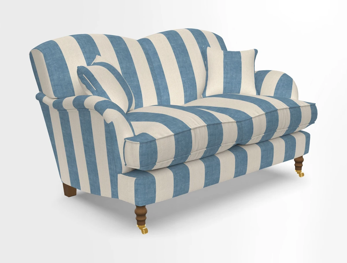 Kentwell 3 Seater 2 Hump Sofa in RHS Botanicals Henry Moon Lions Tail Teal