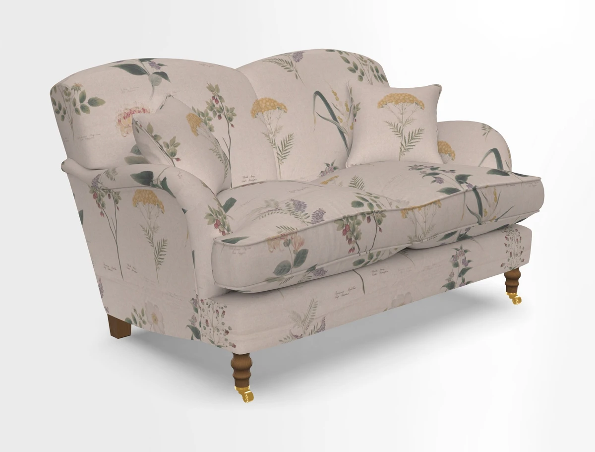 Kentwell 3 Seater 2 Hump Sofa in RHS Botanicals Henry Moon Lions Tail Teal
