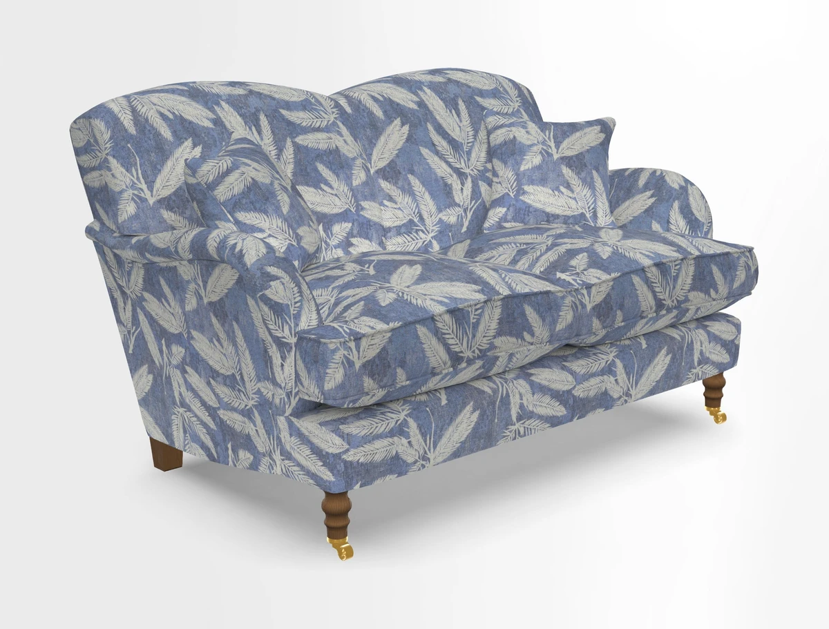 Kentwell 3 Seater 2 Hump Sofa in RHS Botanicals Henry Moon Lions Tail Teal