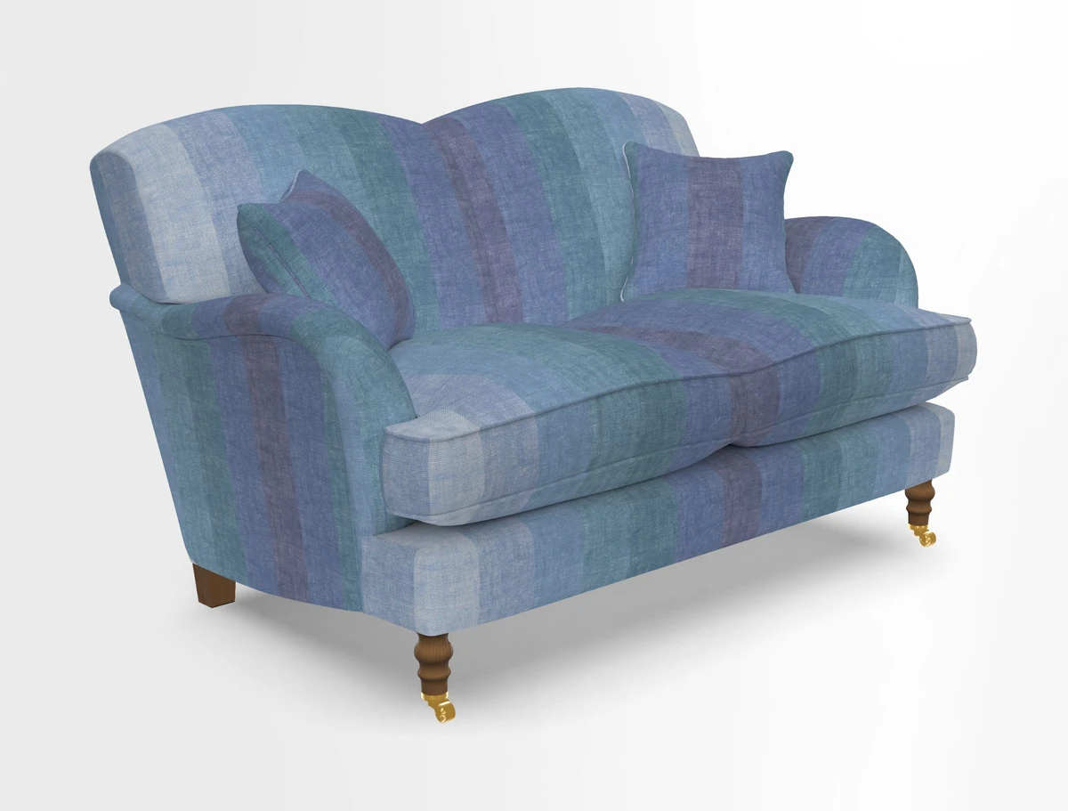Kentwell 3 Seater 2 Hump Sofa in RHS Botanicals Henry Moon Lions Tail Teal
