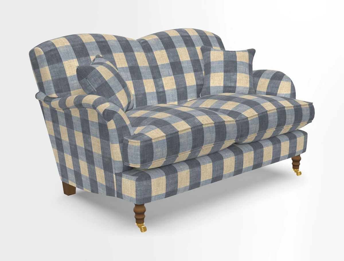 Kentwell 3 Seater 2 Hump Sofa in RHS Botanicals Henry Moon Lions Tail Teal