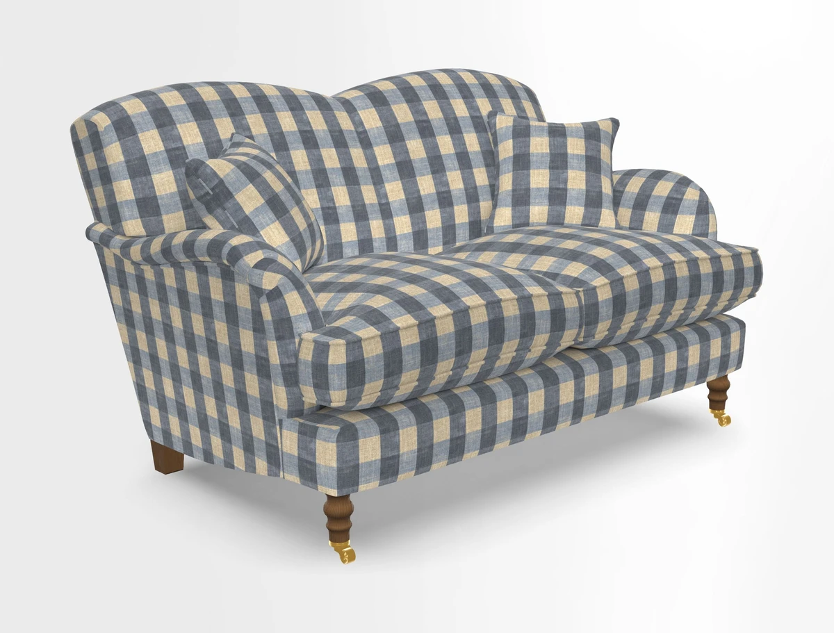 Kentwell 3 Seater 2 Hump Sofa in RHS Botanicals Henry Moon Lions Tail Teal