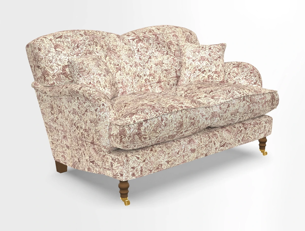 Kentwell 3 Seater 2 Hump Sofa in RHS Botanicals Henry Moon Lions Tail Teal