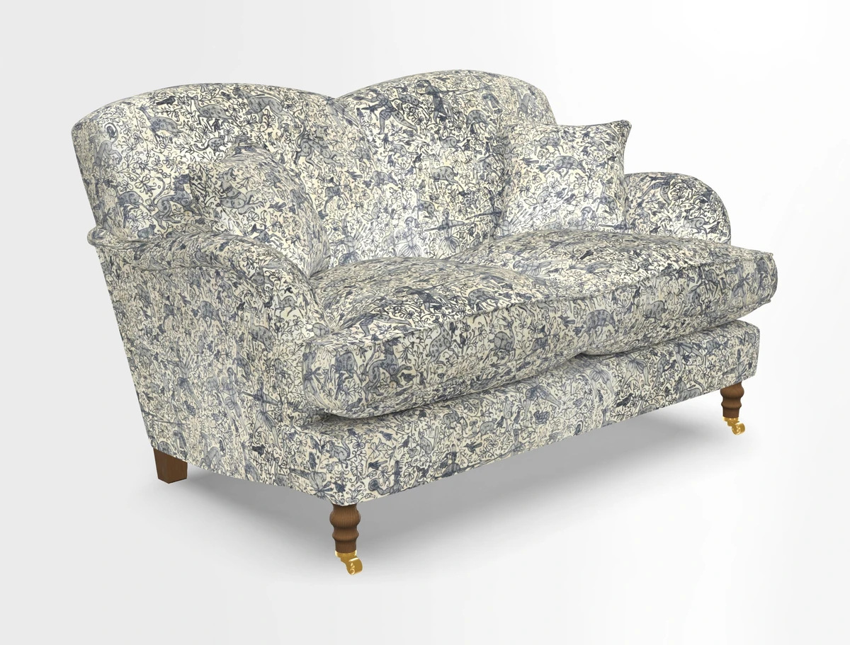 Kentwell 3 Seater 2 Hump Sofa in RHS Botanicals Henry Moon Lions Tail Teal