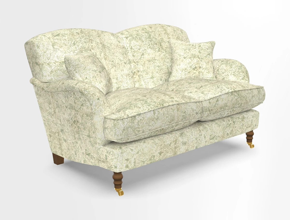 Kentwell 3 Seater 2 Hump Sofa in RHS Botanicals Henry Moon Lions Tail Teal