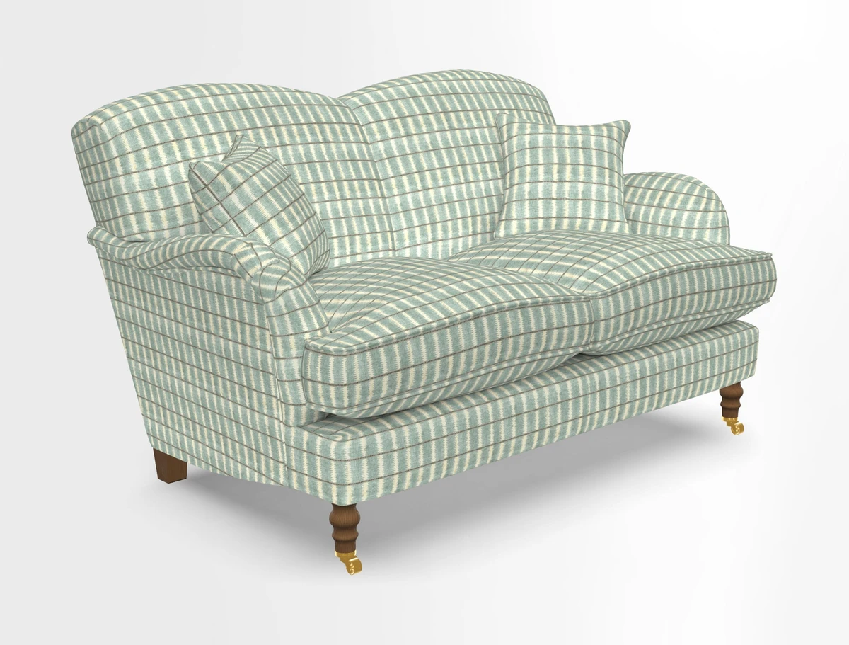 Kentwell 3 Seater 2 Hump Sofa in RHS Botanicals Henry Moon Lions Tail Teal