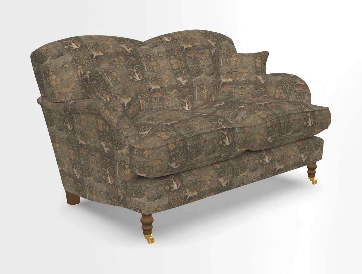 Kentwell 3 Seater 2 Hump Sofa in RHS Botanicals Henry Moon Lions Tail Teal