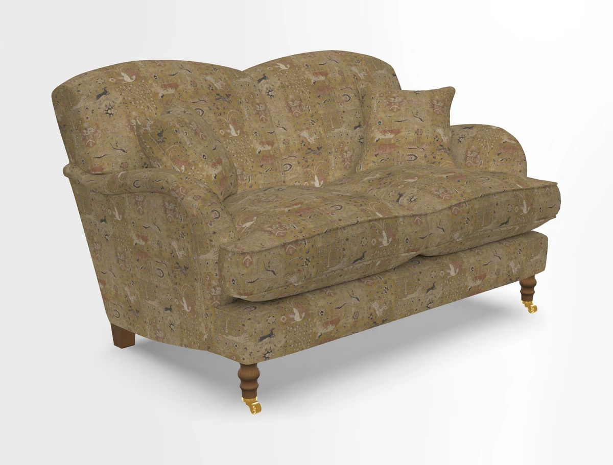Kentwell 3 Seater 2 Hump Sofa in RHS Botanicals Henry Moon Lions Tail Teal
