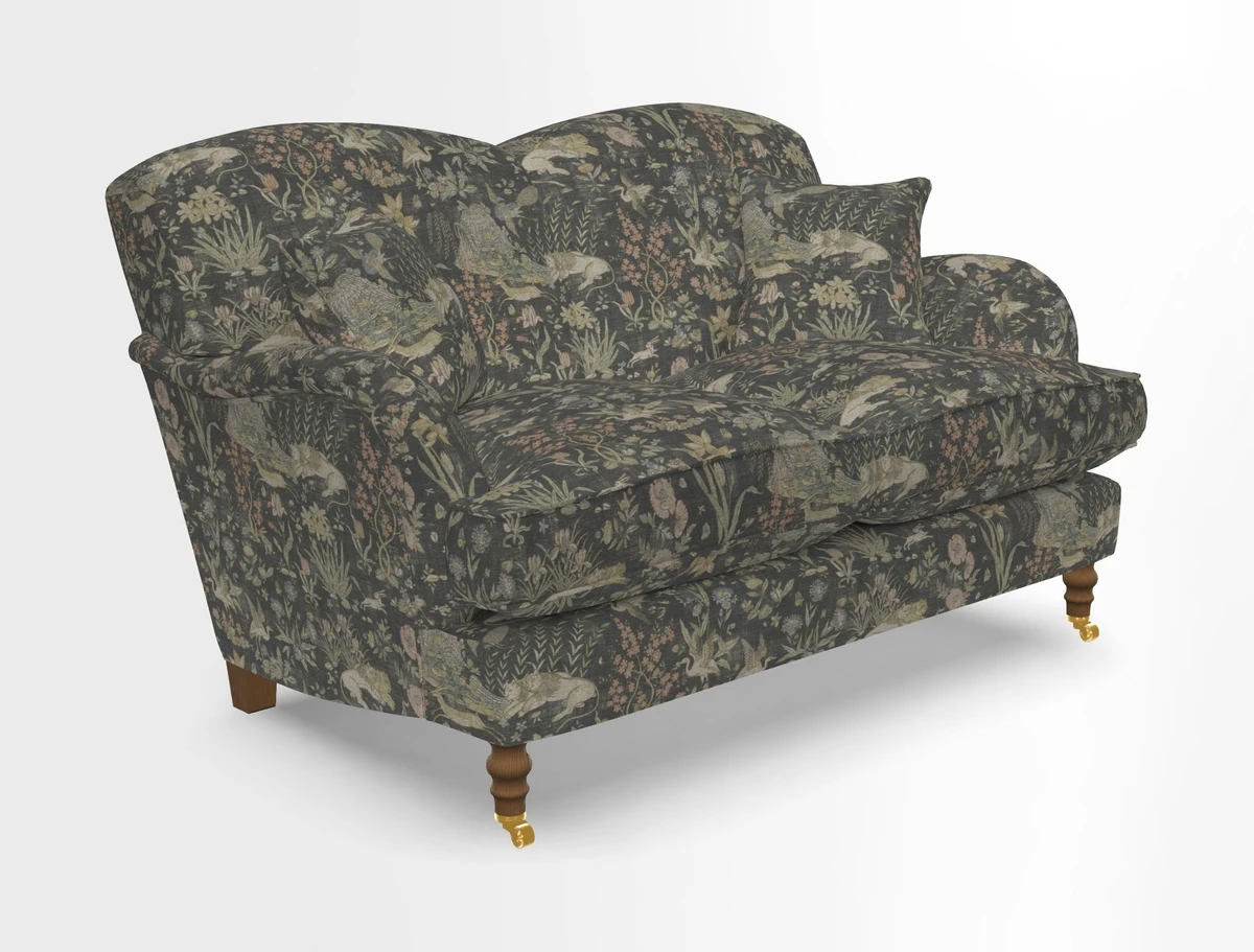 Kentwell 3 Seater 2 Hump Sofa in RHS Botanicals Henry Moon Lions Tail Teal