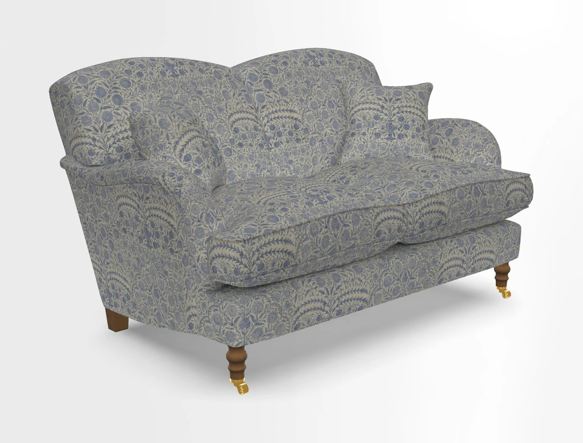 Kentwell 3 Seater 2 Hump Sofa in RHS Botanicals Henry Moon Lions Tail Teal