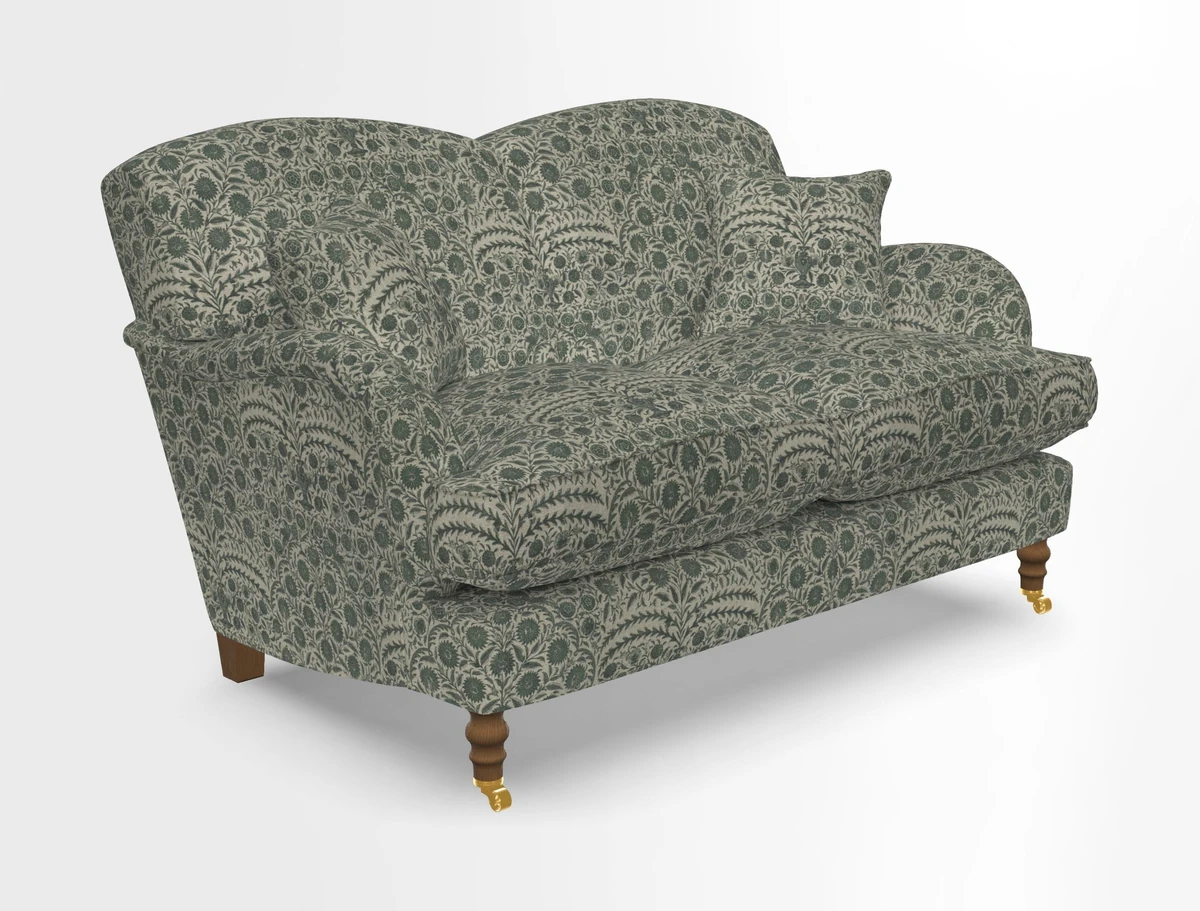 Kentwell 3 Seater 2 Hump Sofa in RHS Botanicals Henry Moon Lions Tail Teal