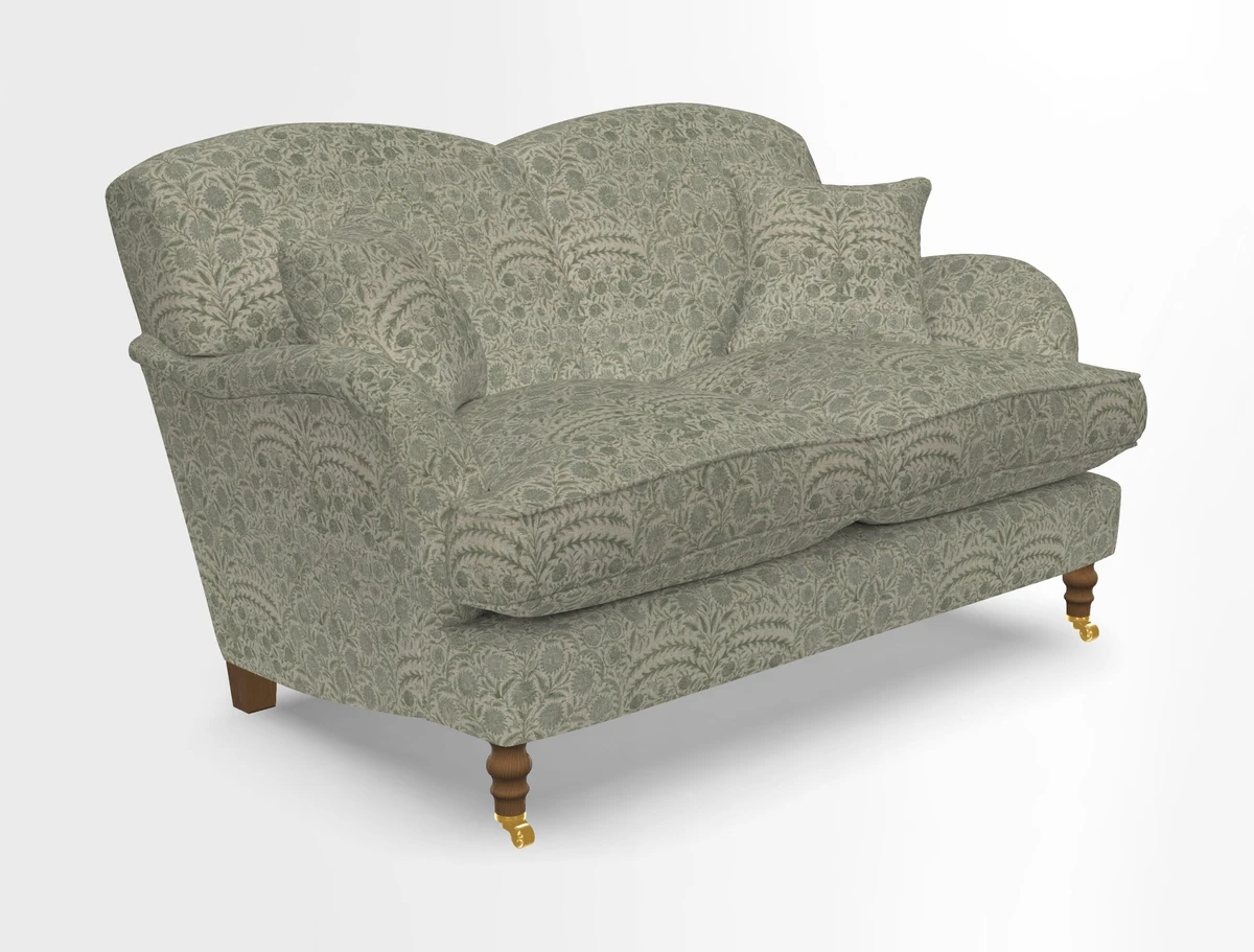Kentwell 3 Seater 2 Hump Sofa in RHS Botanicals Henry Moon Lions Tail Teal