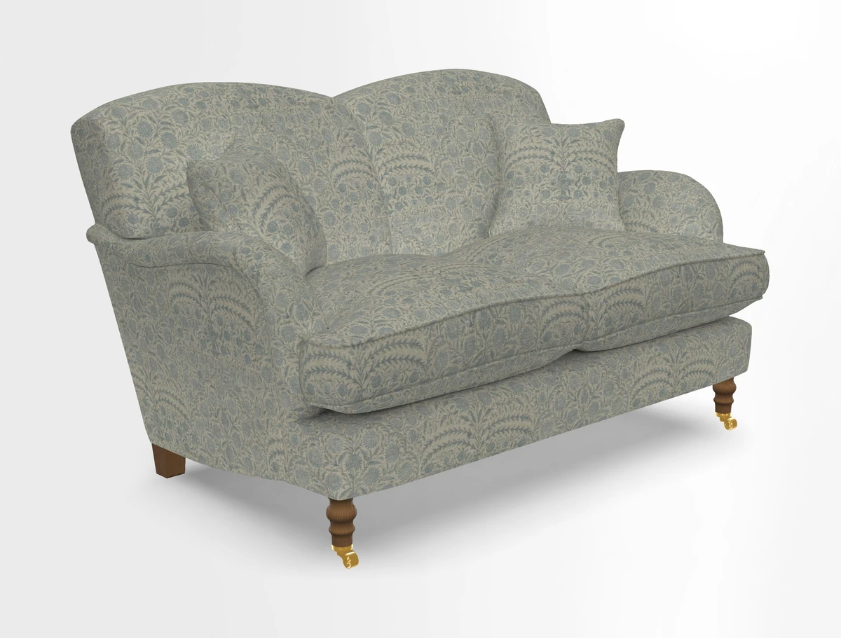 Kentwell 3 Seater 2 Hump Sofa in RHS Botanicals Henry Moon Lions Tail Teal