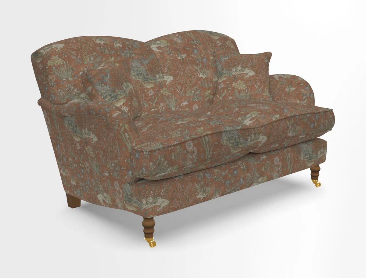 Kentwell 3 Seater 2 Hump Sofa in RHS Botanicals Henry Moon Lions Tail Teal