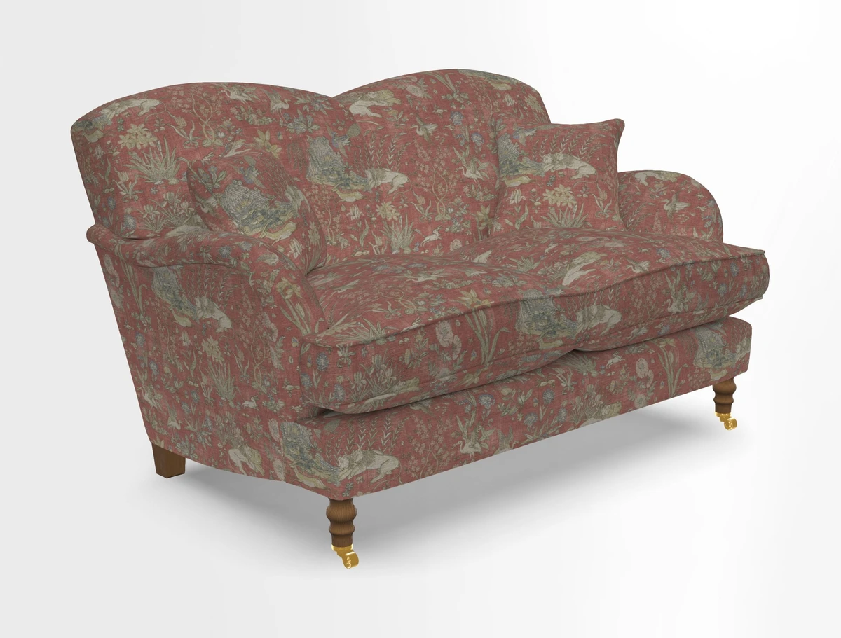 Kentwell 3 Seater 2 Hump Sofa in RHS Botanicals Henry Moon Lions Tail Teal