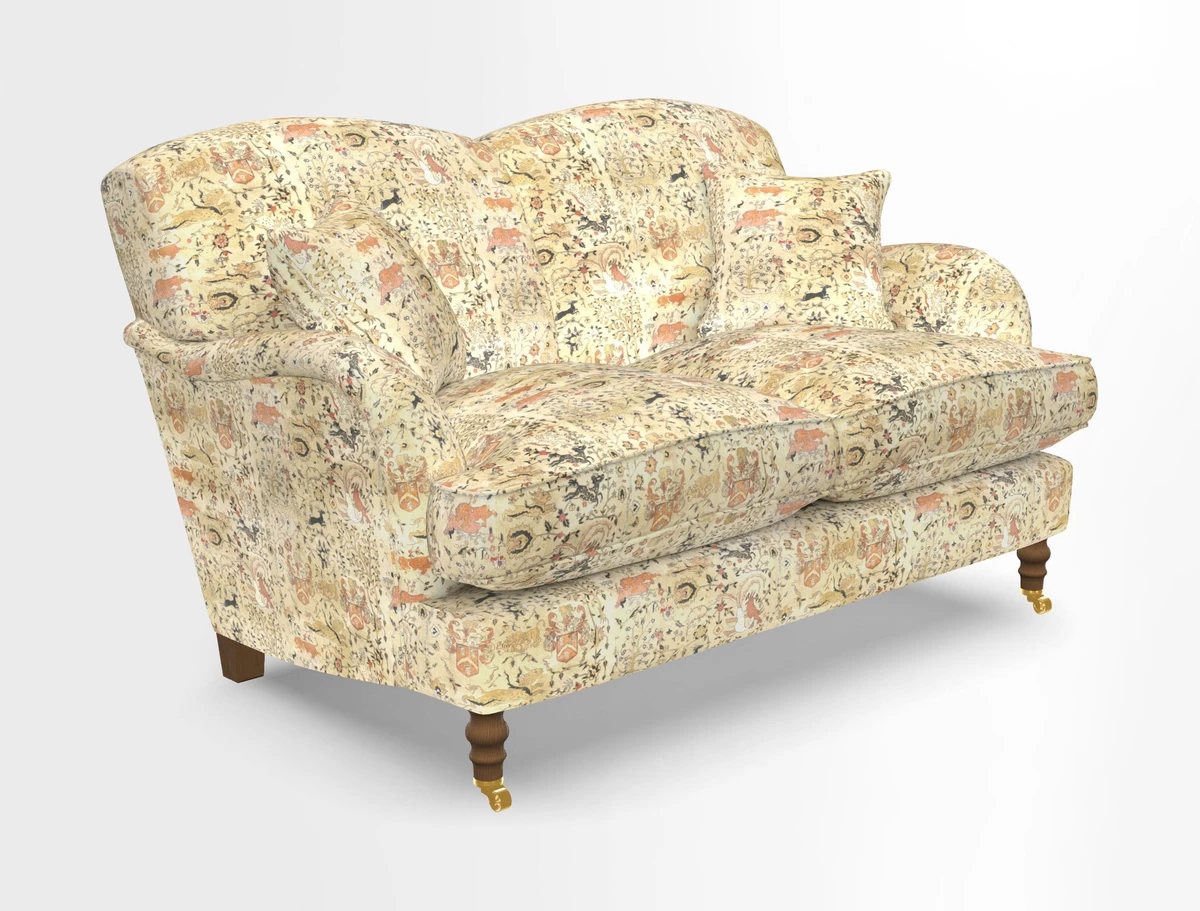 Kentwell 3 Seater 2 Hump Sofa in RHS Botanicals Henry Moon Lions Tail Teal