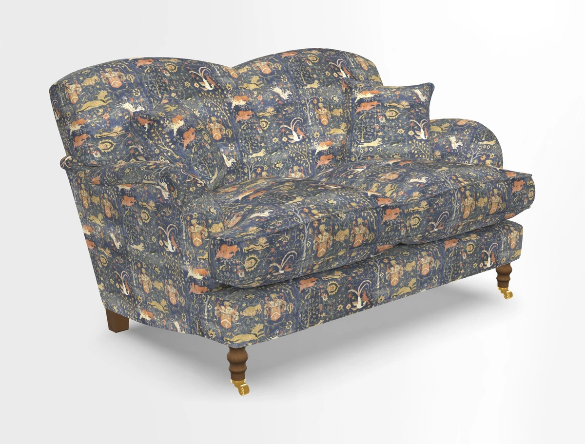 Kentwell 3 Seater 2 Hump Sofa in RHS Botanicals Henry Moon Lions Tail Teal