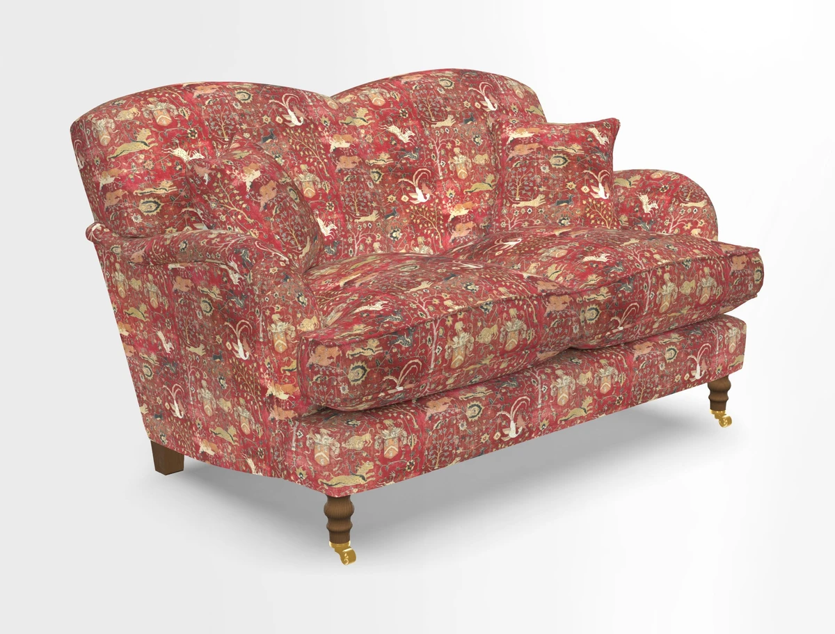 Kentwell 3 Seater 2 Hump Sofa in RHS Botanicals Henry Moon Lions Tail Teal